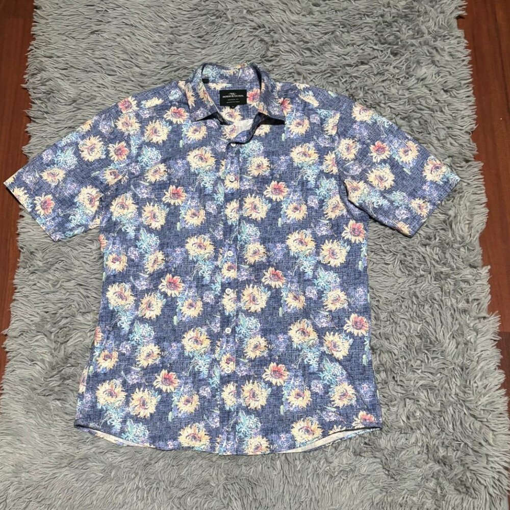 Rodd & Gunn Floral Short Sleeve Button Up Shirt M Woven in Italy